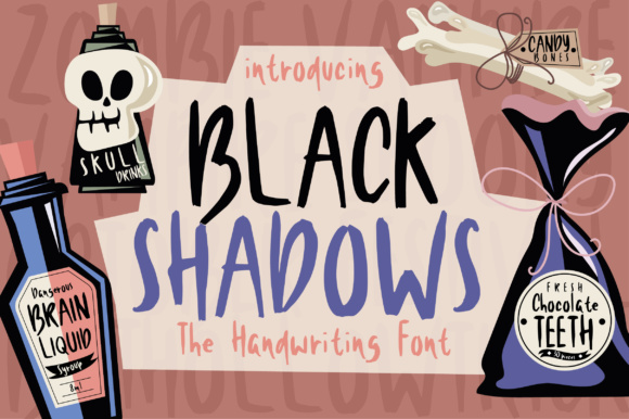 Black Shadows Typeface for Horror Fun Branding